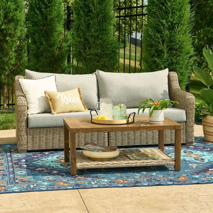 Relaxing Outdoor Oasis With Cozy Sofa