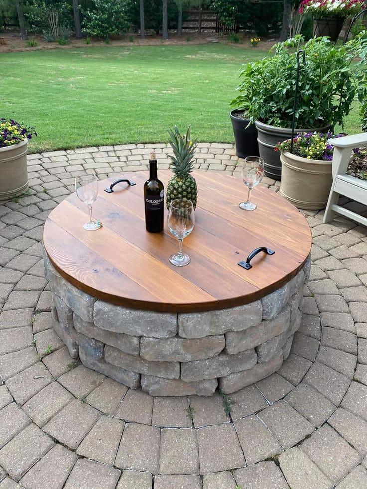 Round Firepit Table Design