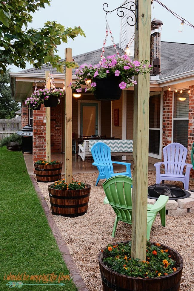 Rustic Hanging Planters and Patio Charm