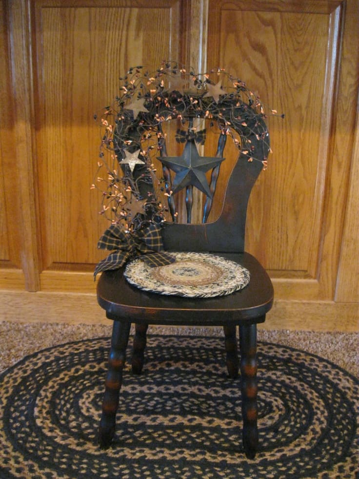 Rustic Holiday Chair Accent Piece