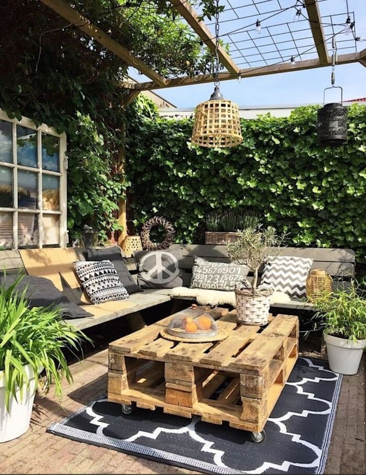 Rustic Pergola Garden Living Room