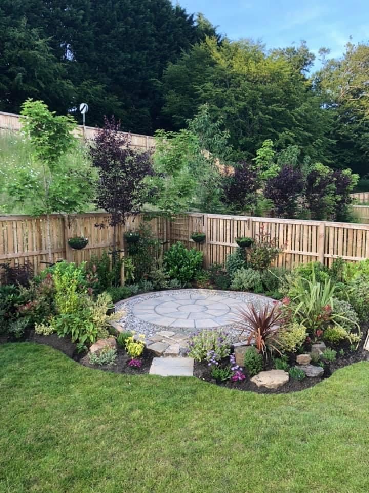 Serene Circular Patio Garden Delight