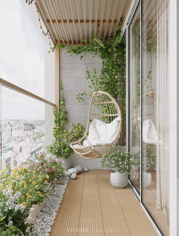 Serene Hanging Haven Balcony Oasis