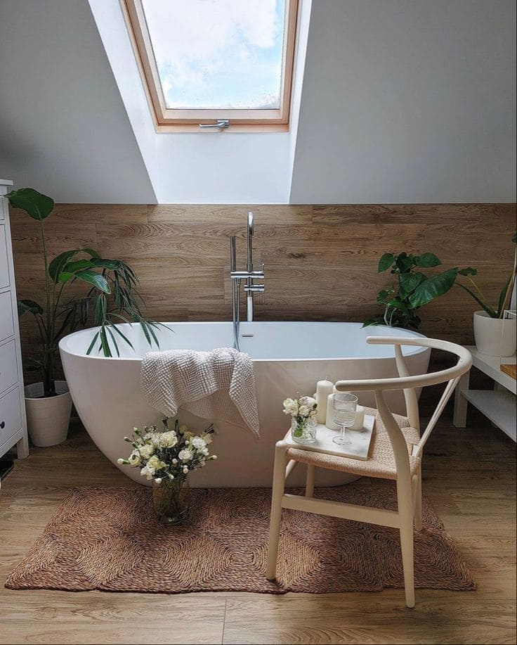 Serene Skylight Retreat with Botanical Beauty