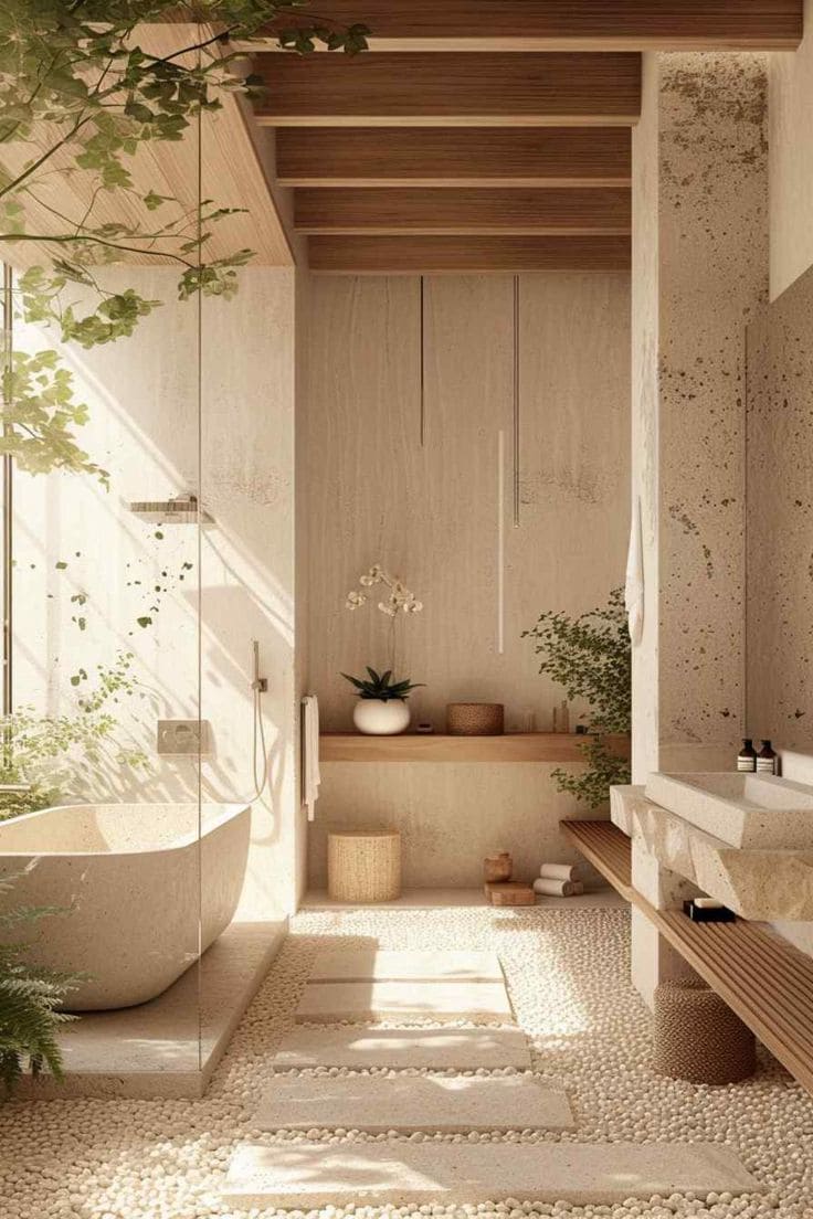 Serene Zen Bathroom with Natural Harmony