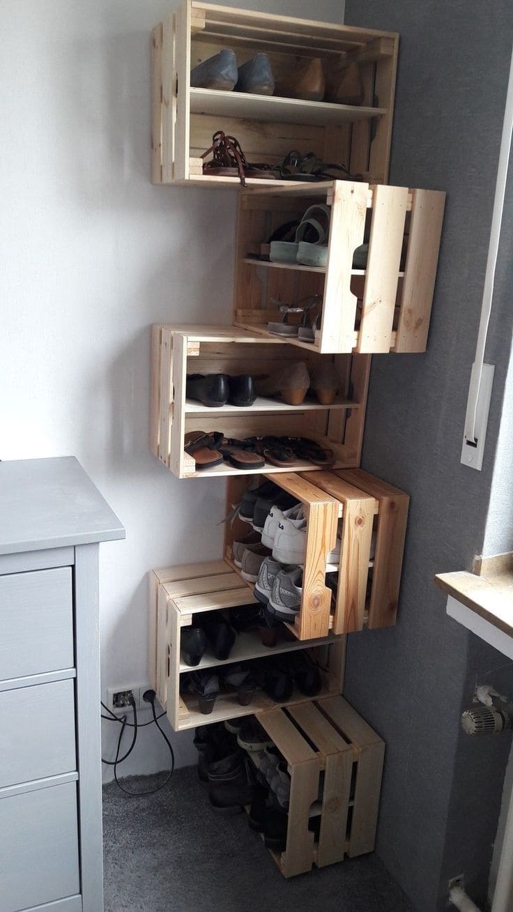 Stylish Wooden Corner Shoe Rack for Organized Spaces