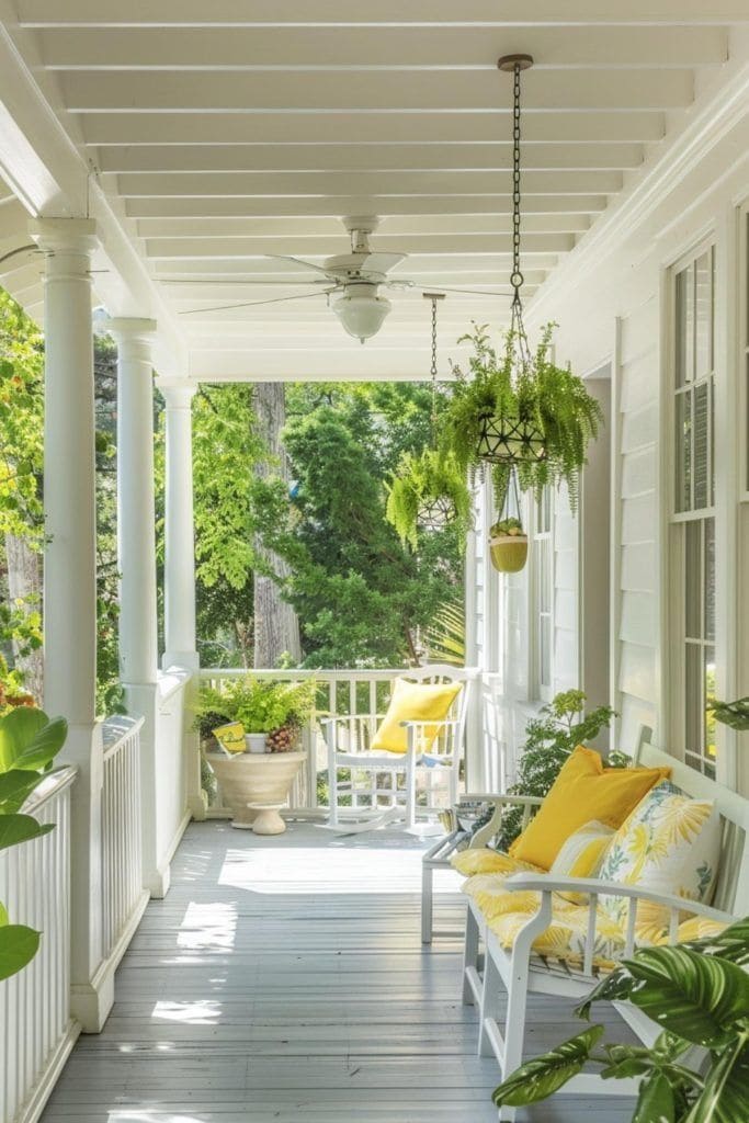 Sunny Porch Retreat with Lush Greens