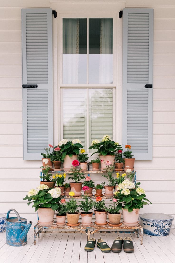 Tiered Garden Display for Vibrant Porches