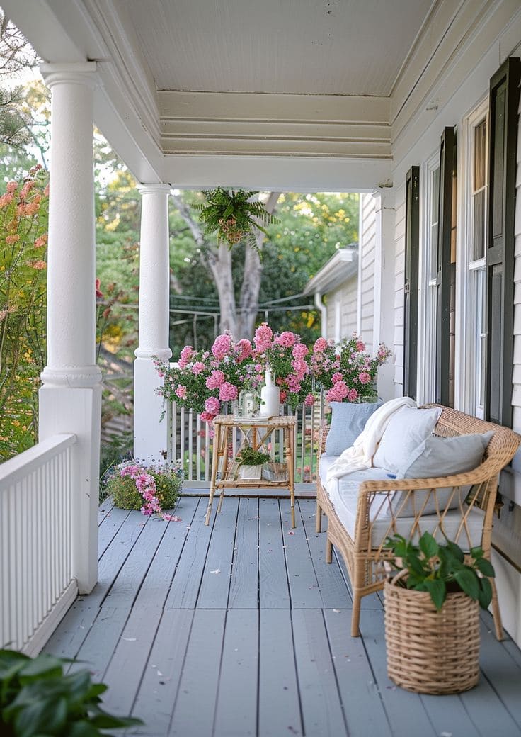 Tranquil Porch with Blooming Elegance