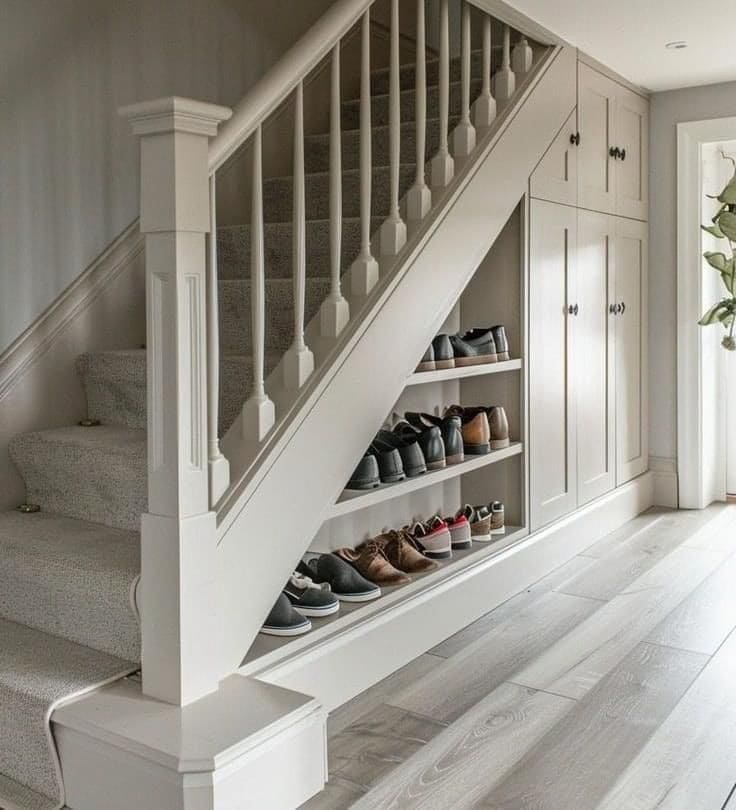 Under-Stair Shoe Storage Solution