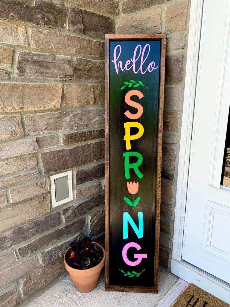 Vibrant Spring Welcome Sign Accent