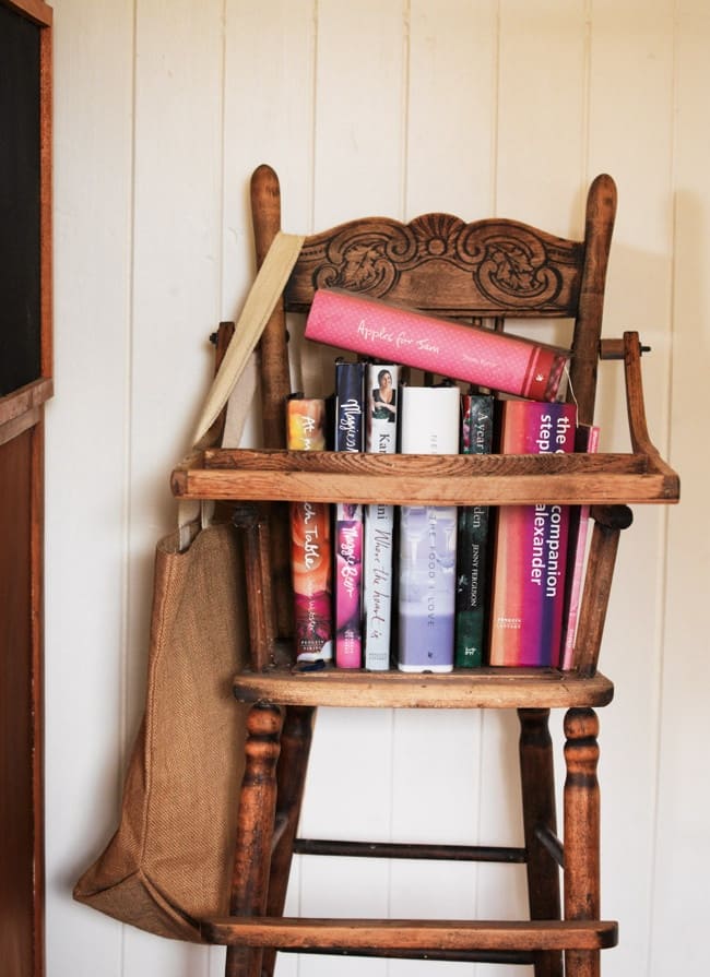 Vintage Chair Turned Unique Bookshelf