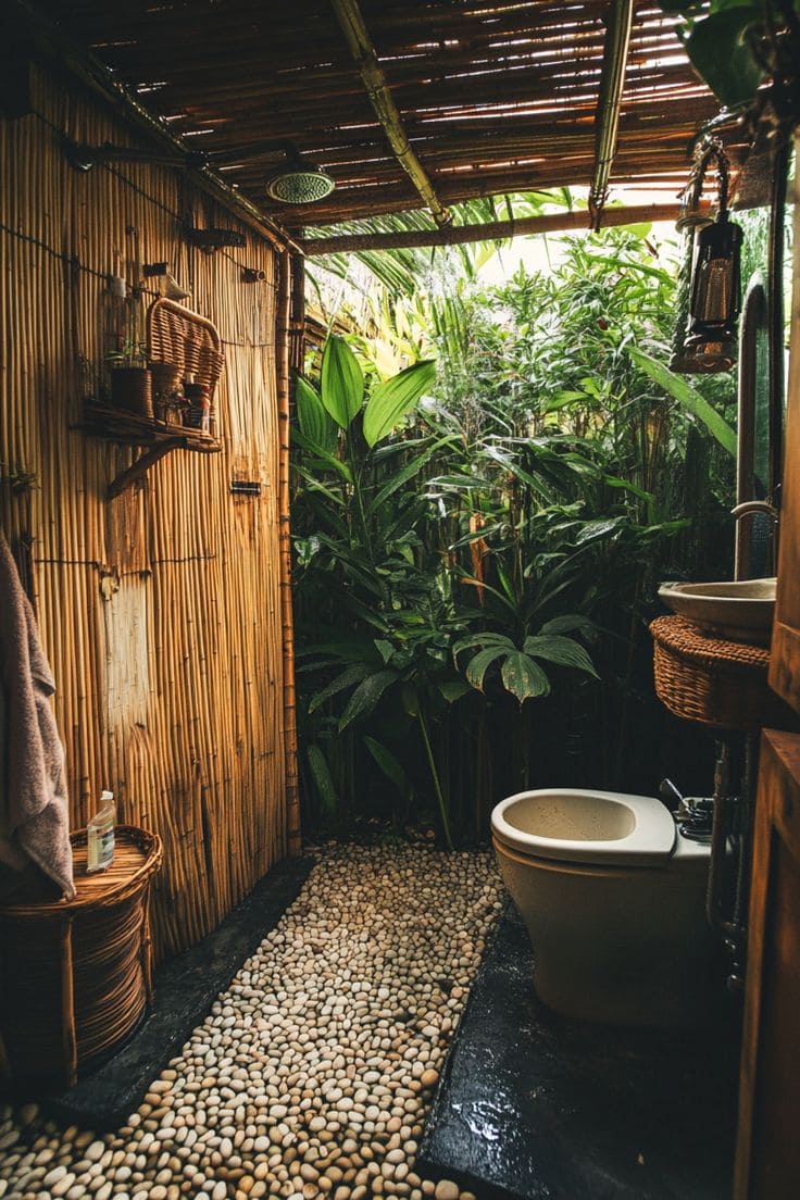 Bamboo Outdoor Bathroom Retreat