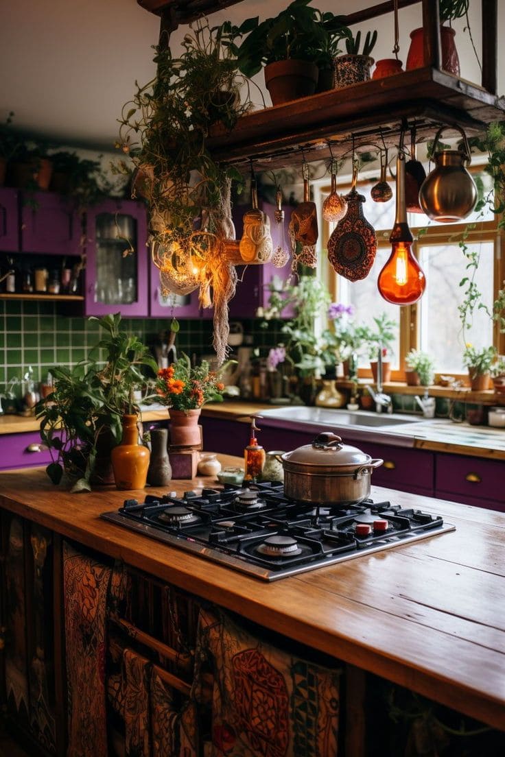 Bohemian Charm in a Colorful Kitchen