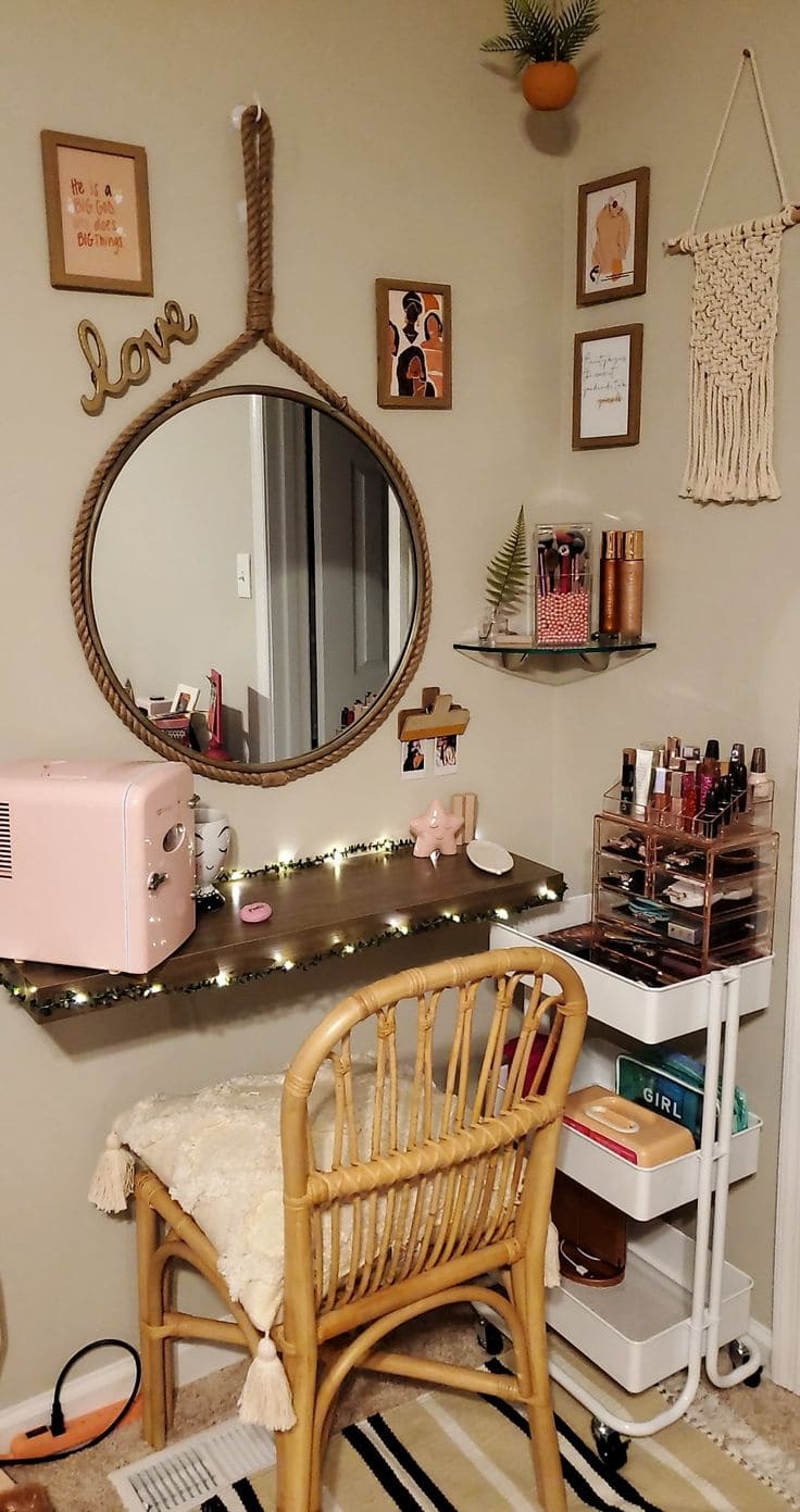 Bohemian Rope Mirror Vanity Corner