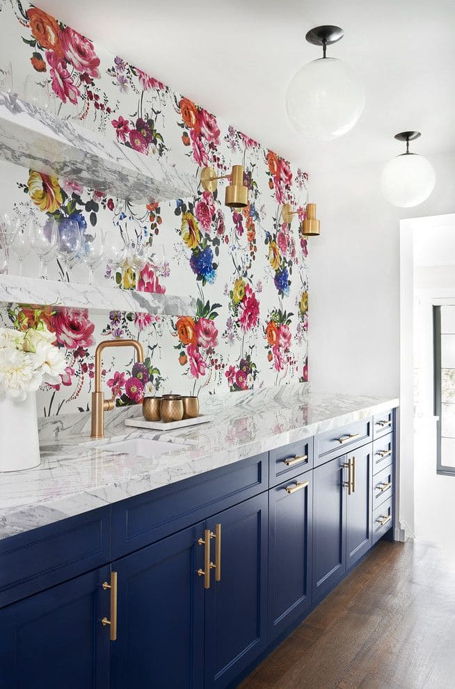 Bold Floral Symphony Kitchen Wallpaper