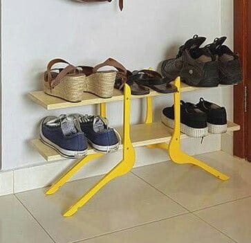 Bright Minimalist Two-Tier Shoe Rack