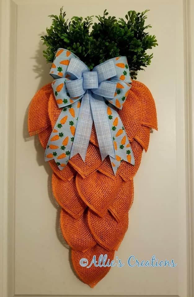 Carrots-Inspired Rustic Easter Door Decor