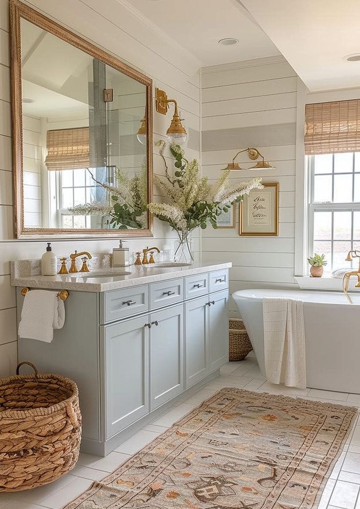 Charming Coastal Bathroom with Rustic Accents