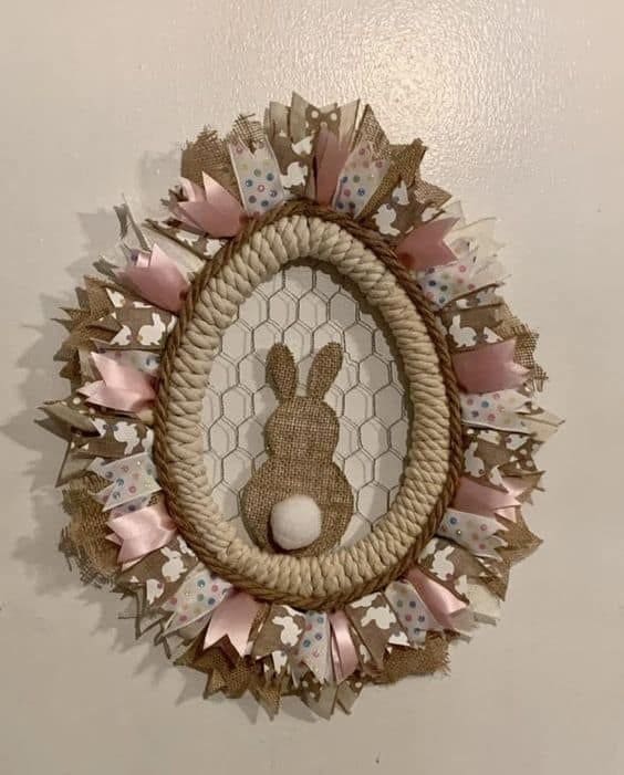 Charming Easter Bunny Burlap Wreath