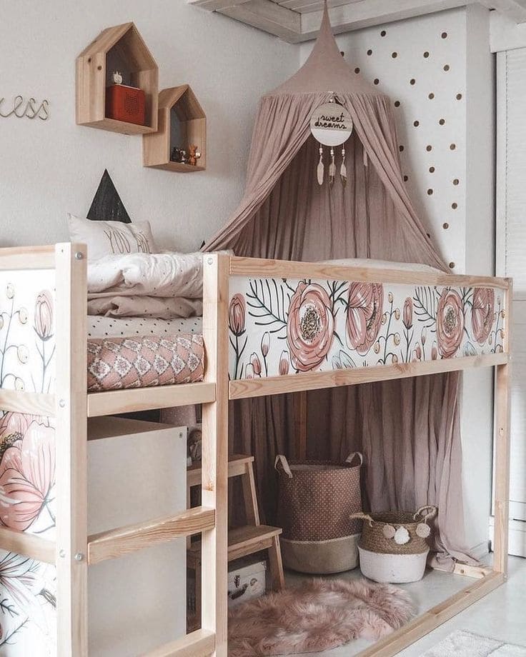 Charming Floral Haven Bunk Bed Escape