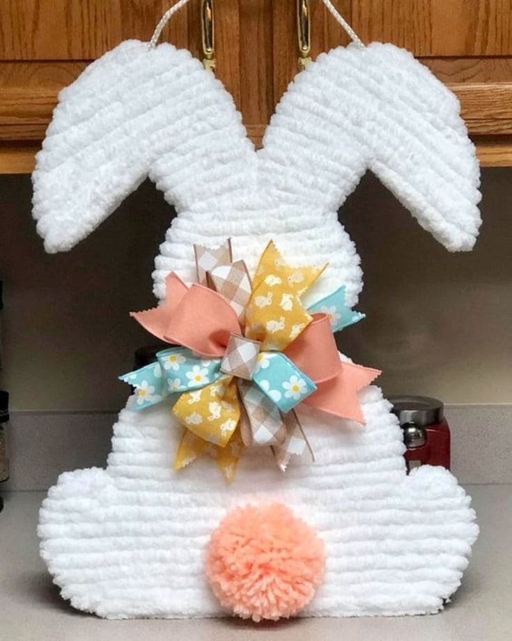 Charming Plush Bunny Easter Wreath