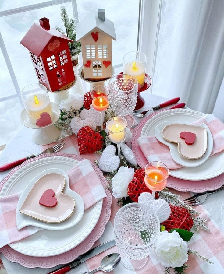 Charming Valentines Day Table Setting