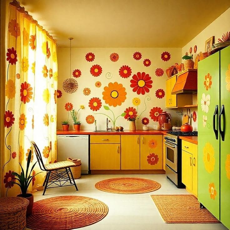 Cheerful Retro Floral Kitchen Magic