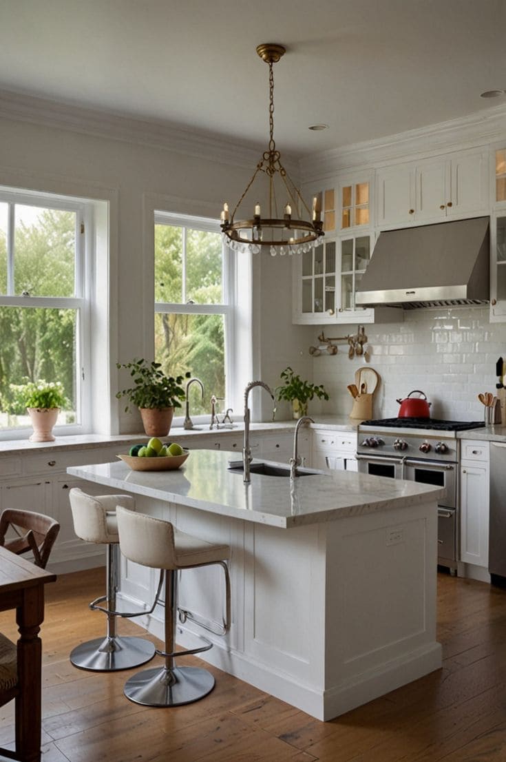 Classic Elegance in a Bright White Kitchen