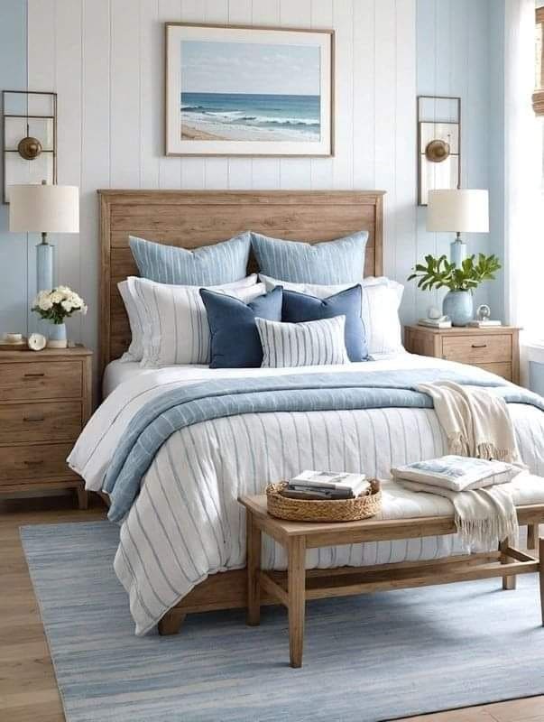 Coastal Serenity with Wooden Accents