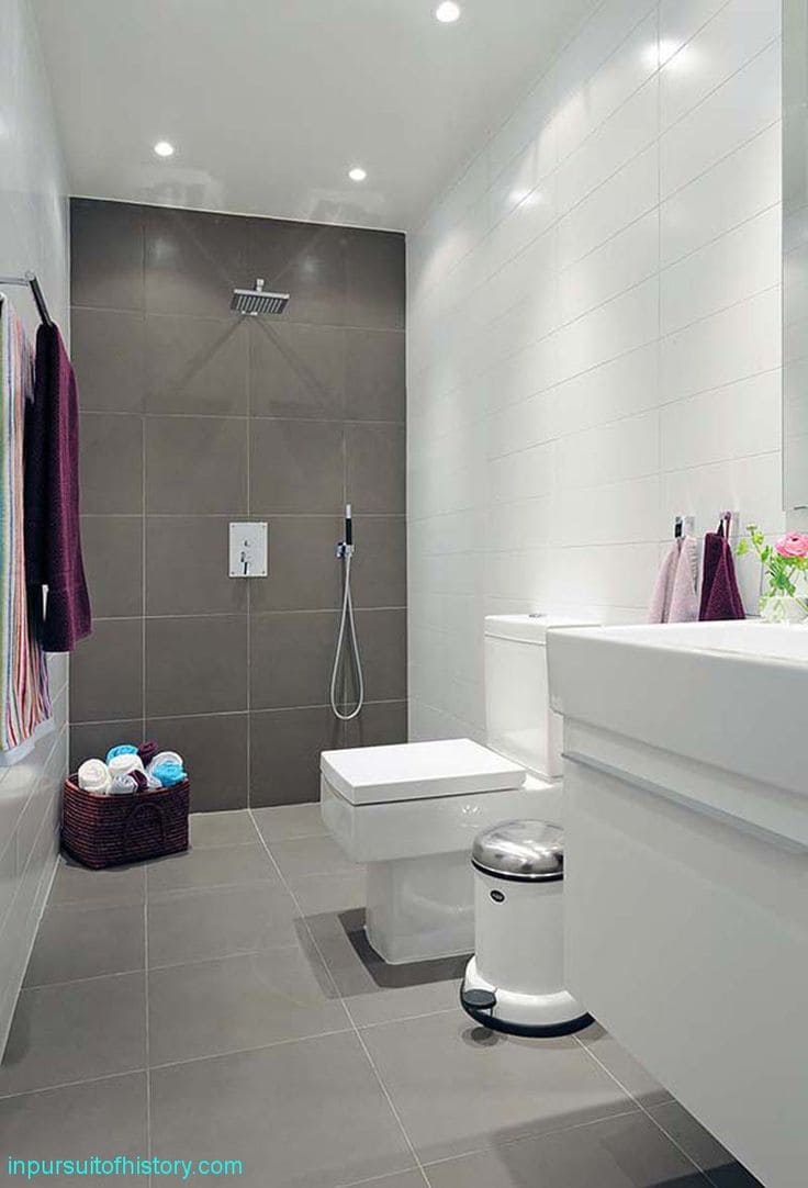 Compact Modern Grey Bathroom with Sleek Touches