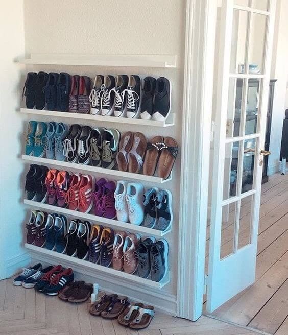 Compact Wall-Mounted Shoe Display Shelves