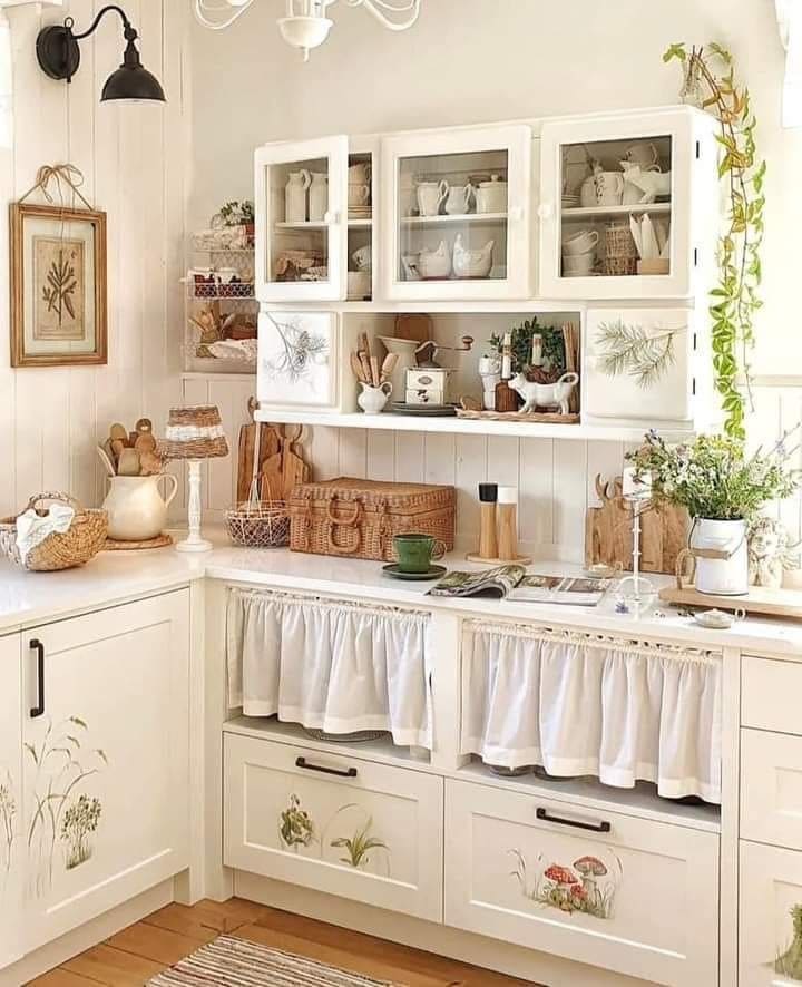 Cottage White Kitchen with Rustic Accents