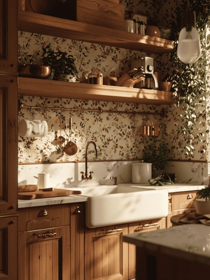 Cozy Vintage Kitchen with Floral Charm