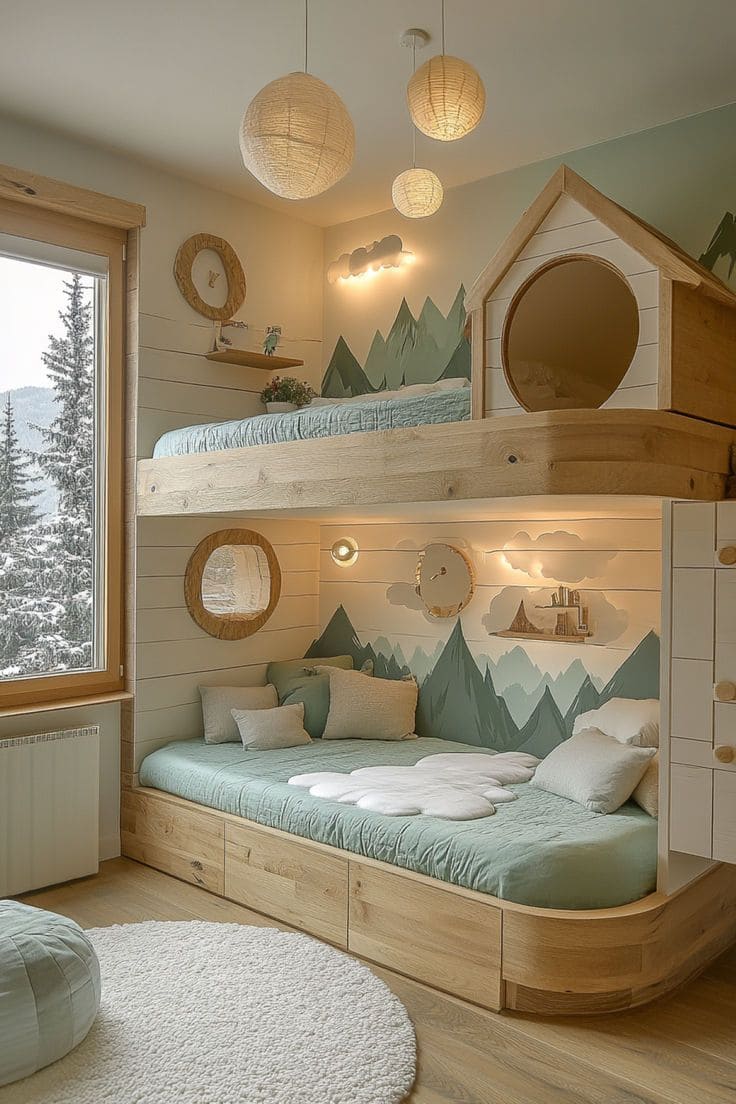 Dreamy Mountain Cabin Bunk Bed