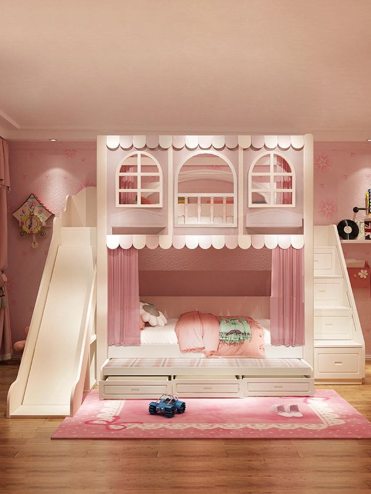 Dreamy Princess Castle Bunk Bed Design