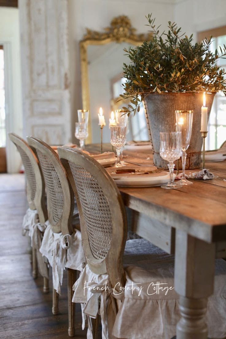 Elegant French Country Spring Table Setting