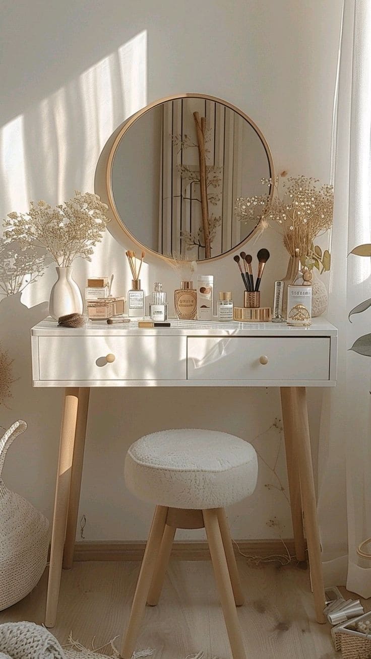 Elegant Minimalist Vanity with Natural Charm