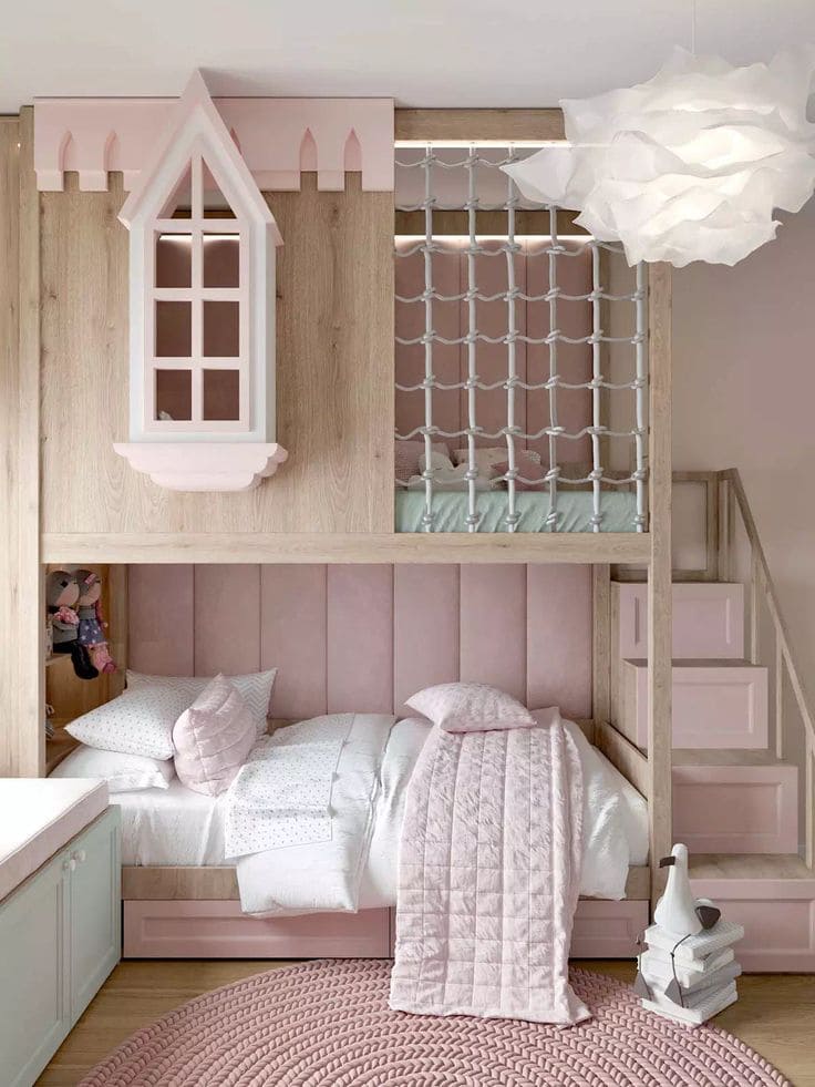 Elegant Princess-Inspired Bunk Bed Design