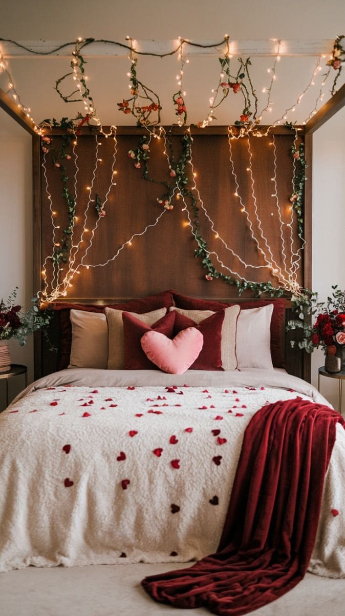 Enchanting Bed Canopy with Soft Fairy Lights