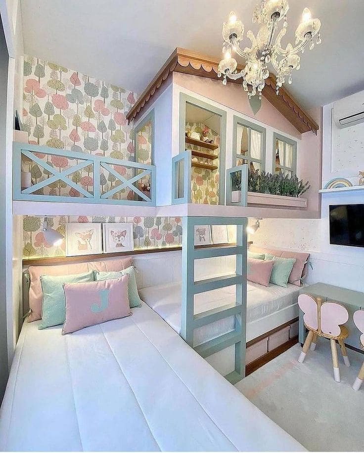 Enchanting Cottage-Style Bunk Bed Design