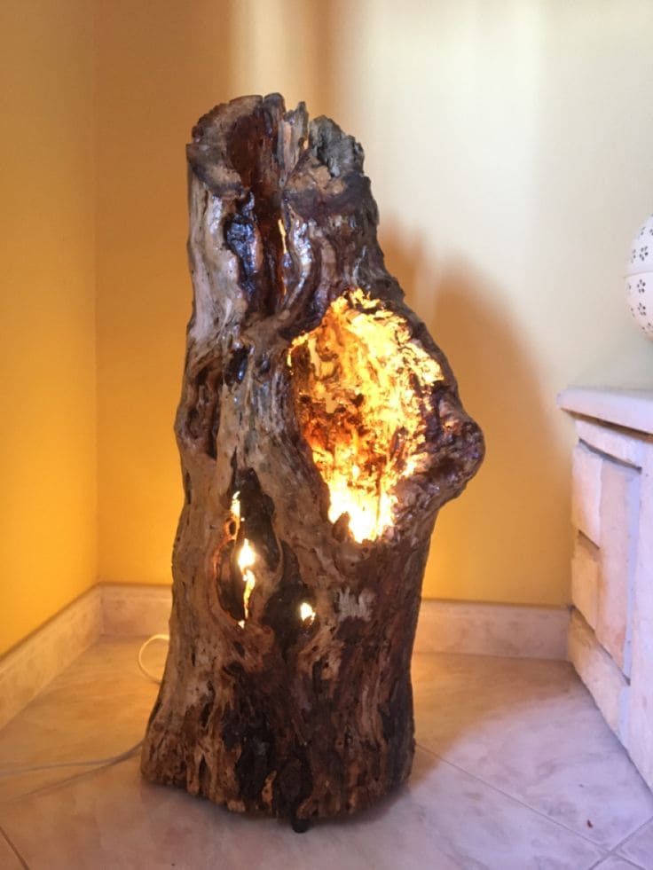 Enchanting Hollowed Tree Stump Lamp