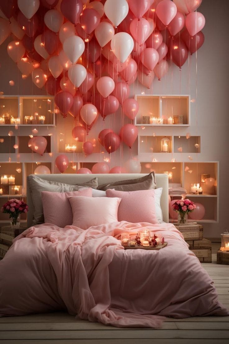 Enchanting Pink Balloon Romance Bedroom Design