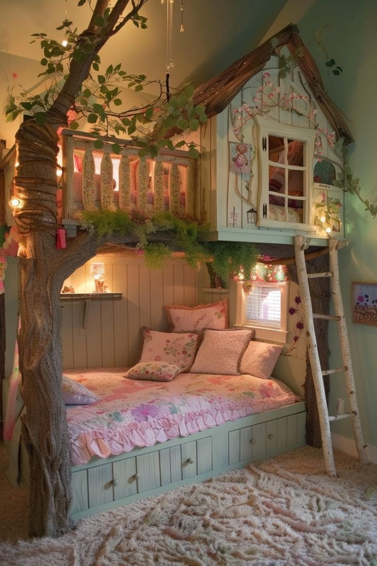 Enchanting Treehouse Haven Bunk Bed Retreat