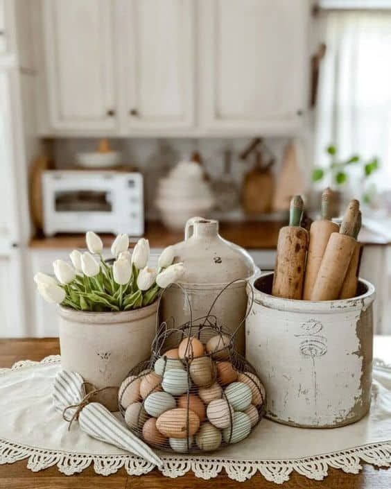 Farmhouse-Inspired Spring Kitchen Nook