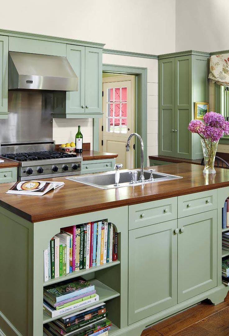 Functional and Charming Sage Green Kitchen