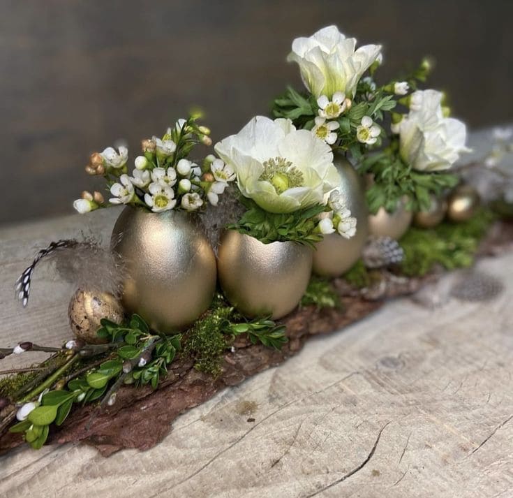 Golden Egg Centerpiece for Spring Charm