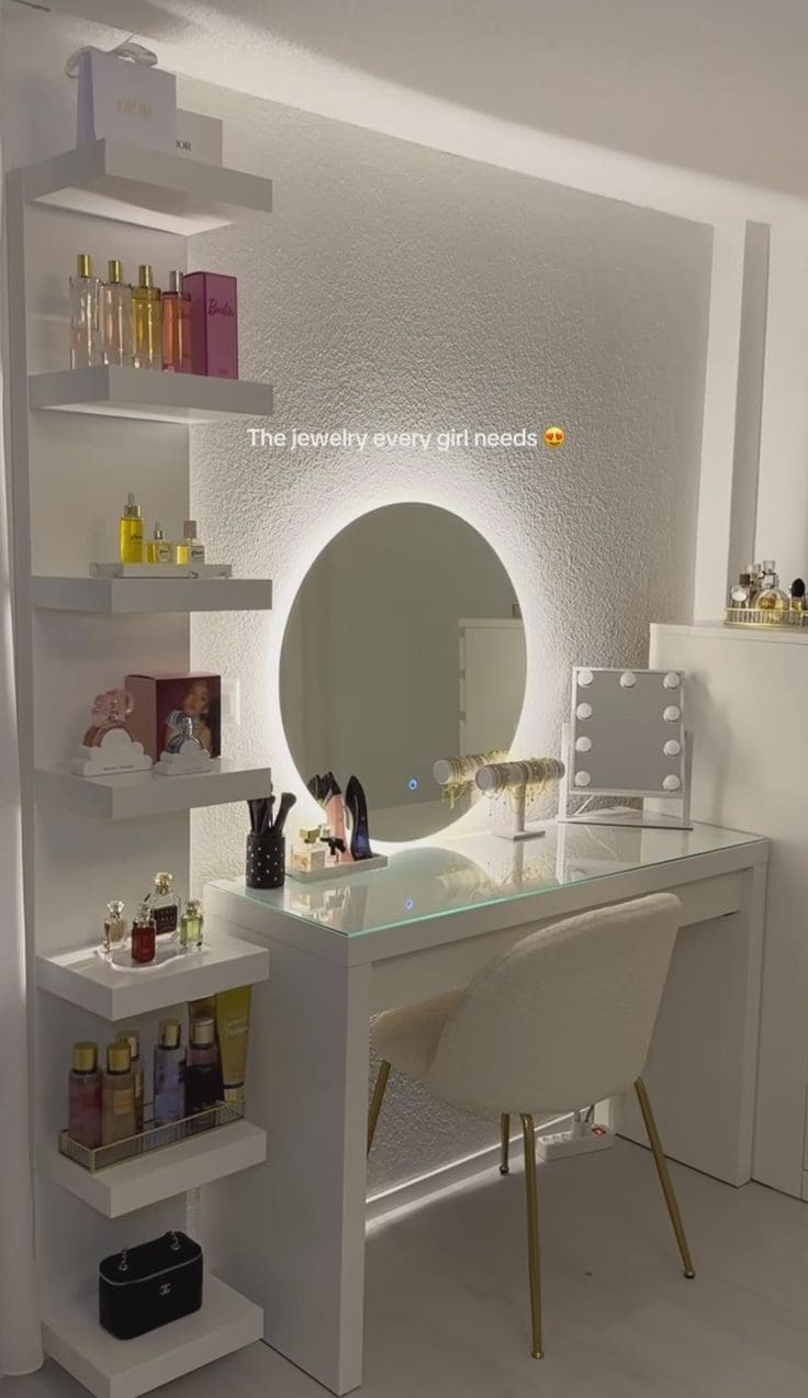 Inspired Minimalistic Vanity with LED Glow