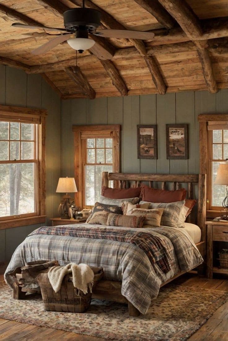 Lodge-Inspired Farmhouse Bedroom Retreat