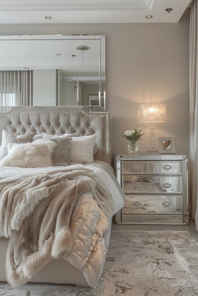 Luxurious Chic Silver Bedroom Decor